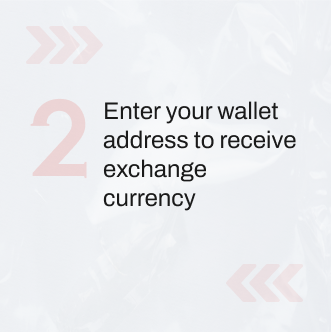 Enter your wallet address to receive exchange currency